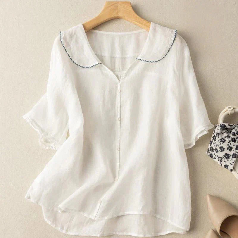 Adele™ - Elegant and airy linen blouse