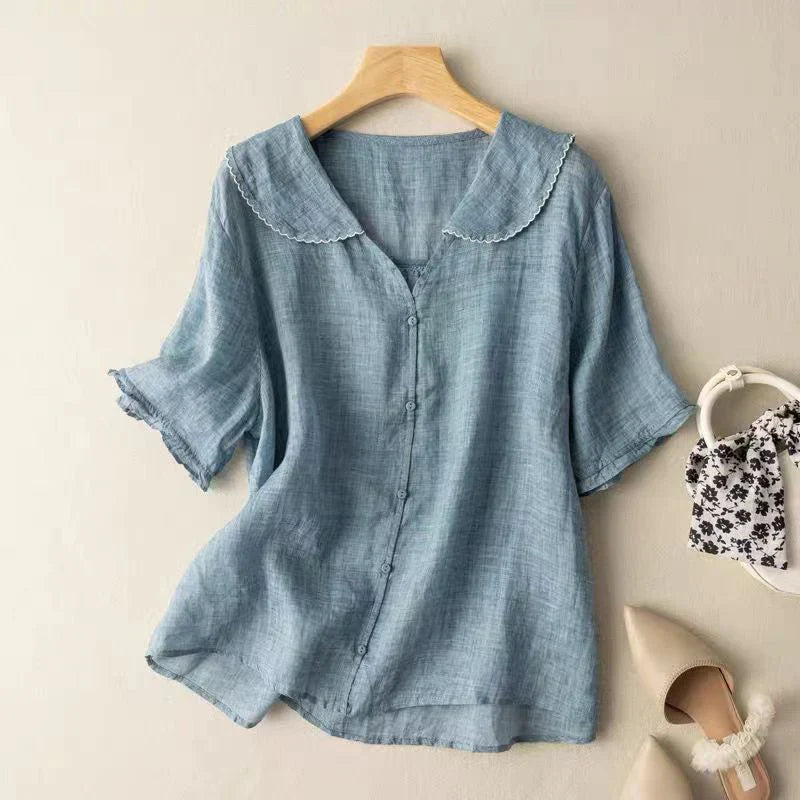 Adele™ - Elegant and airy linen blouse