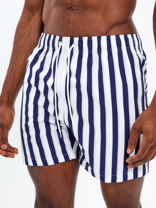 Badeshorts med lodrette striber