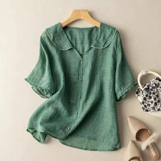 Adele™ - Elegant and airy linen blouse