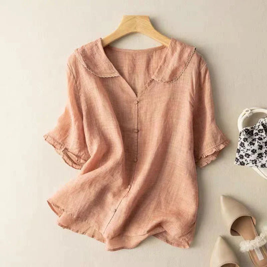 Adele™ - Elegant and airy linen blouse